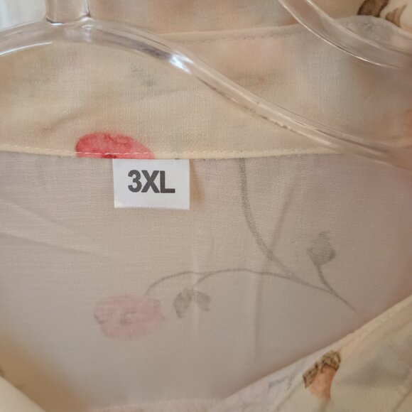 NEW women's 3X floral button down blouse - Picture 3 of 3